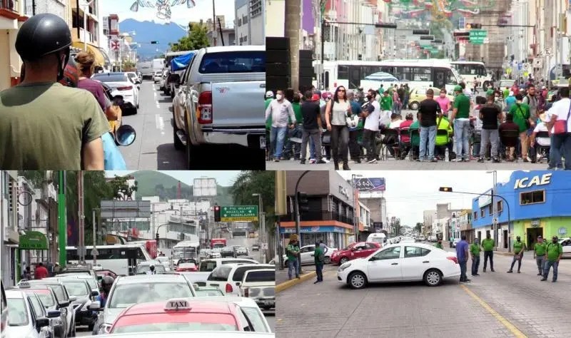 Plantón del SUTSEM provoca caos vial en el Centro Histórico de Tepic