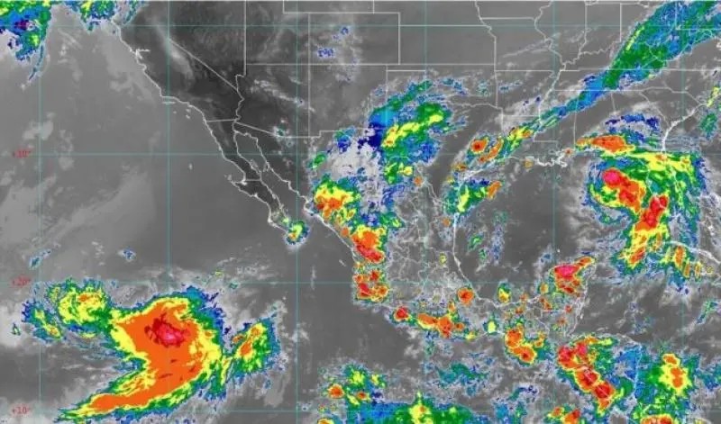 México. Vigila SMN trayectoria de 5 ciclones tropicales; Prevén lluvias muy fuertes en Nayarit