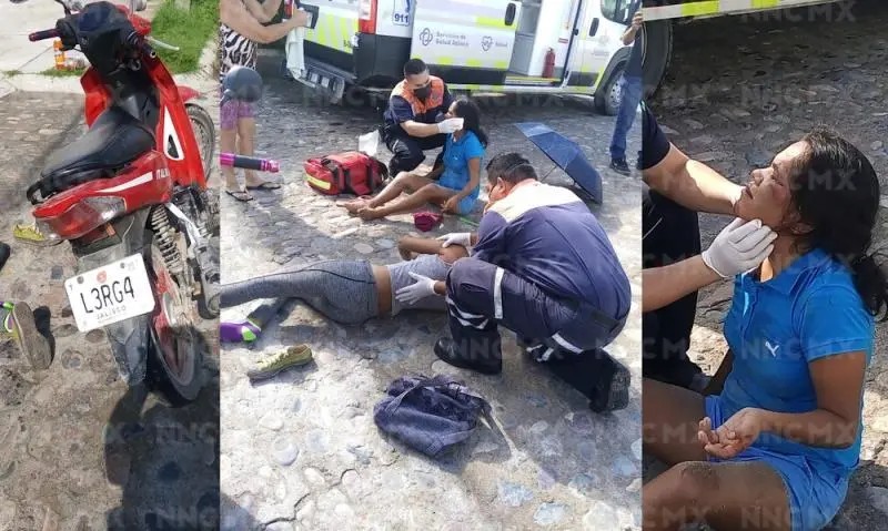 Puerto Vallarta. Aparatoso derrape de jovencitas en Villas de Universidad