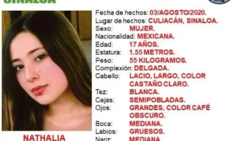 Culiacán. Piden apoyo para localizar a Nathalia