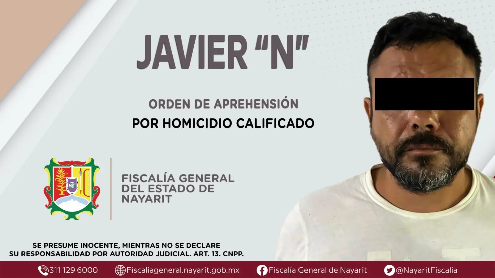 Se le ejecuta orden de aprehensión por homicidio calificado