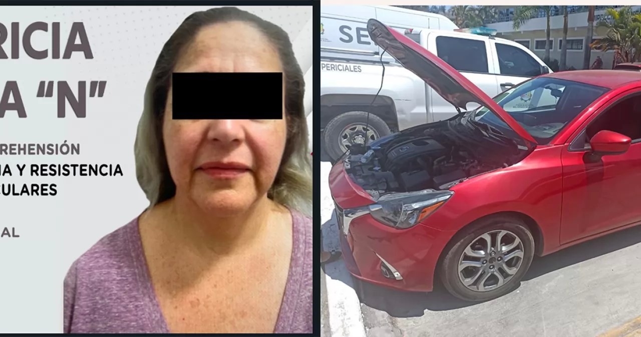 Detienen a mujer por conducir auto remarcado