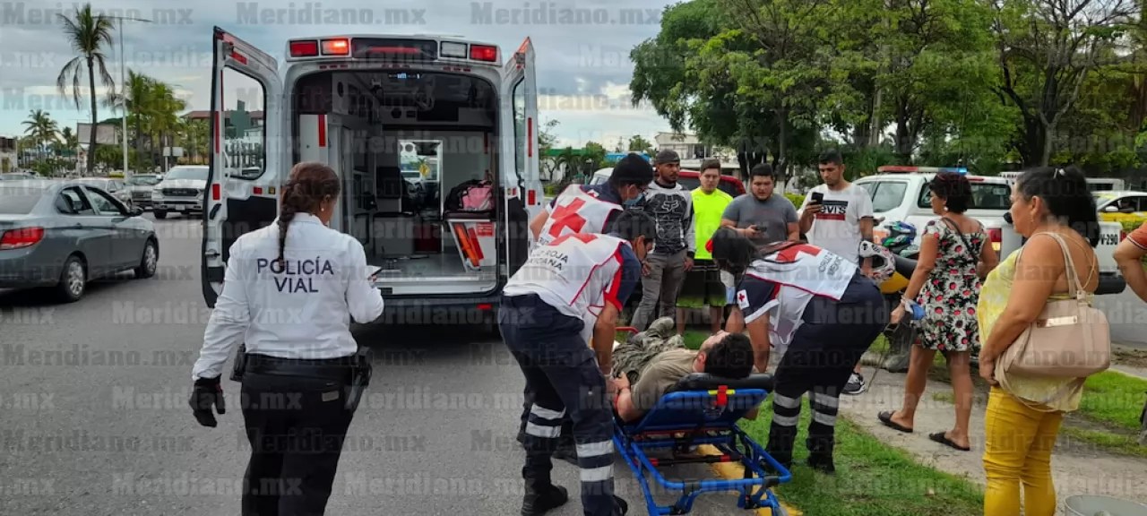¡motociclista lesionado en brutal accidente!