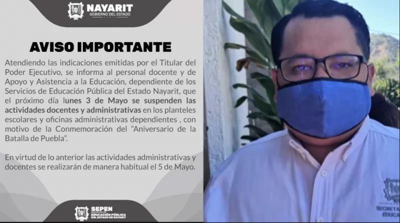 Se confirma puente y suspensión de clases: Andrés Rodríguez Domínguez