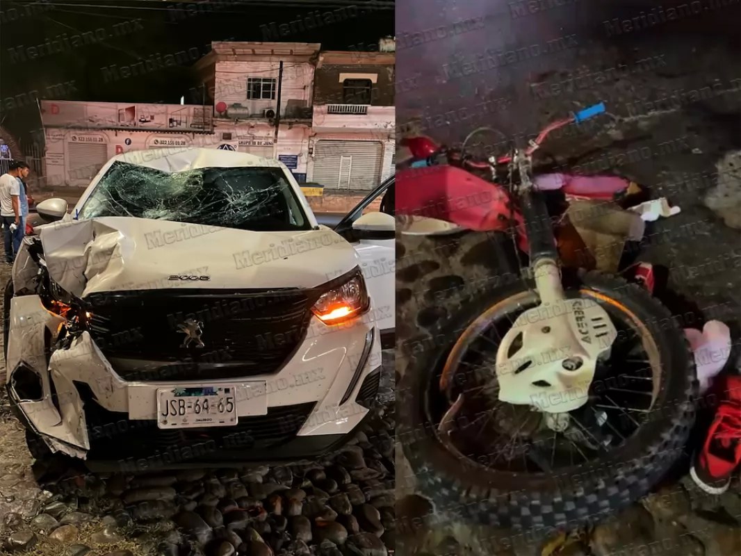 VIDEO: Motocicleta se parte en dos y queda en llamas en Puerto Vallarta