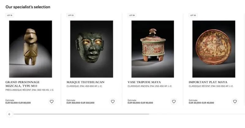 Denuncia INAH ante FGR subasta de bienes arqueológicos en Francia